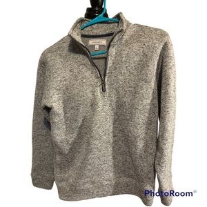 Kids Crown and Ivy Grey 1/4 Zip Long Sleeve Sweater  Size Large